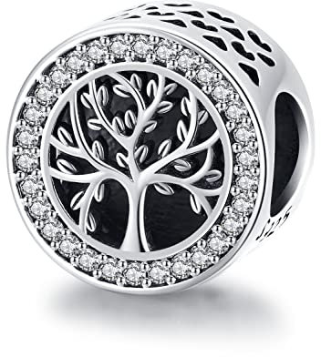 Baum des Lebens Charm Anhänger für Armband, Damen Lebensbaum 925 Sterling Silber Charm Bead Passen für Pandora Europäische Armband und Halskette, Schmuck Geschenk für Frauen, Mädchen