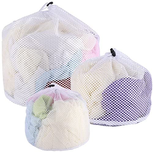 3 Piezas Bolsa Malla Lavanderia, Red Lavadora para Ropa Interior, Calcetines, con Cordón para Lencería Camisas Falda