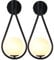 KRIPINC 2 Stücke 5W Glaskugel LED Wandleuchte Innen, Wandlampe Glas, Wandlampe Kugel, Wandleuchte Schwarz, Retro Wandlampe, Wandlampe Vintage für Wohnzimmer Schlafzimmer Nachttisch