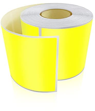 Meitaat 200 Stück Aufkleber Gelb Selbstklebend Etiketten Umzug 12,7 × 7,6 cm Rechteckig Sticker Rolle Ablösbar Gelb