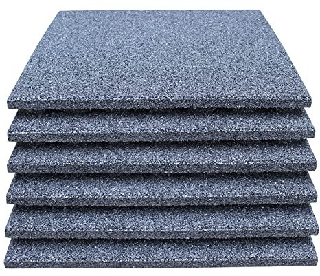 LANDGRID 6X Spielplatzmatten 50x50x4cm Schwarz Fallschutz Gummiplatten Schaukel Rutsche Garten