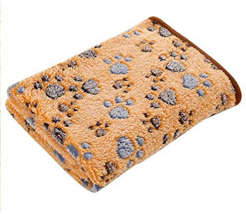 Fleece Hundedecke Katzendecke Super Softe Warme und Weiche Hundematte für Haustier Hund und Katze Braun L:70 * 100 cm