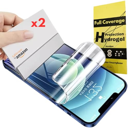 WardSan [Pack of 2 for IPHONE 12/12PRO 6.1 Inches - Hydrogel Screen Protector – HD Clear Flexible TPU Film | Soft Gel Protective, Self-Healing, Anti-Scratch & Case Friendly (Not Tempered Glass)