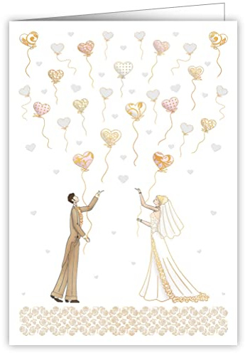 Quire Collections Karte Hochzeit Herz Luftballons