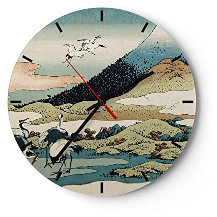 ARTTOR Moderne Glasuhr 40x40cm Rund Wanduhr Landschaften Natur - 4541