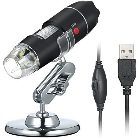 Andoer USB Digital Microscope 1600X 8 LED Magnification Camera with Stand Portable Inspection Magnifier