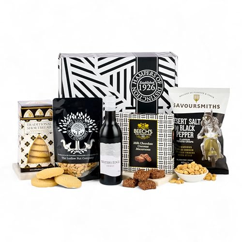 Thornton & France Wine & Treats Gift Box – Red Wine Hamper with Waters Edge Shiraz & Gourmet Snacks – Luxury Wine Gift Set for Birthdays, Thank You Gifts & Special Occasions