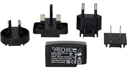 R-TECH 857074 AC/DC Adapter 5V DC 1A USB Multi Head