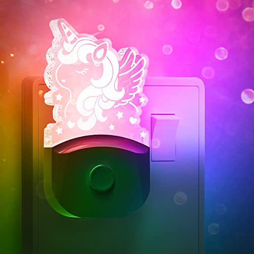 LOHAS-LED Night Light - Color Changing LED Night Light with Dusk to Dawn Sensor, Gift for Kids, Birthday Gift Nightlight for Girls, Room Decor