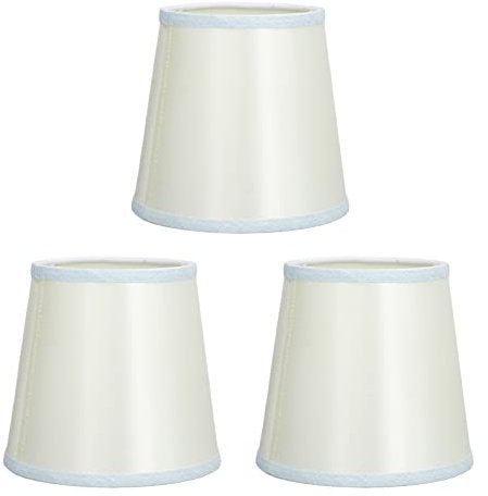 Kronleuchterschirme Lampenschirm E14 3er Set, Wandleuchterschirm Modern Uno Fitter Beige Glocke Lampenschirme für Hängelampe Tischlampe Stehlampe Ersatz