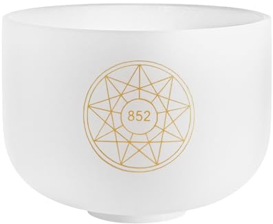 Solfeggio - Cuenco de cristal de cuarzo de alta pureza, para meditación, ASMR, curación de chakras, terapia de sonido o yoga, 2 años de garantía