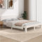 ZQQLVOO Bettgestell Familienbett Palettenbett Massivholzbett Weiß 150x200 cm 5FT King Size
