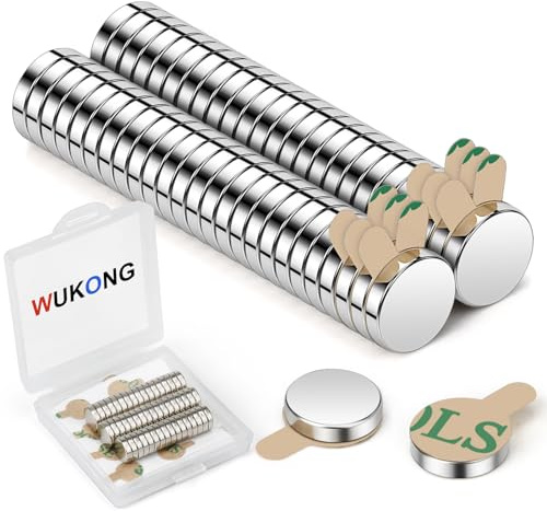 Wukong 8×2mm Mini Magnete Stark, 50 Stück Neodym Magnete Selbstklebend Stark, Mini Magneten Flach Magnete Klein, Starke Magnet für Glasmagnettafel Büro und Informationstafel