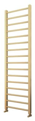 500 x 1600mm Brushed Brass Straight Central Heating Towel Rail Bathroom Ladder Warmer + Angled Valve
