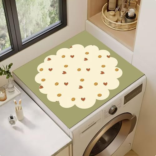 BLUEZY Protezione Superiore per Lavatrice e Asciugatrice, Copertura Antipolvere Lavatrice, Copri Asciugatrice da Esterno, Antiscivolo, Antipolvere, per Frigorifero, Cucina, Lavanderia B,65 * 90cm