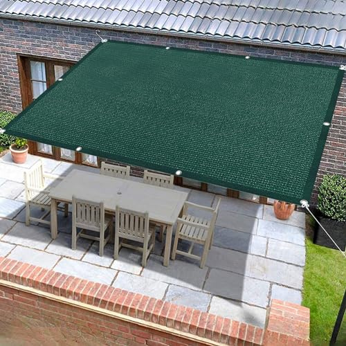 Schattierungsnetz mit Ösen 2.2 x 3.6 m Windschutz Schattiernetz Garten Wasser Luftdurchlässig mit Ösen Befestigungs Kit für Carport Pflanze Pergola Zaun Außen, Dunkelgrün