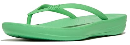 Fitflop Women's iQushion Ergonomic Flip Flops - Lightweight & Comfortable with Natural Arch Support - Green - 5 UK