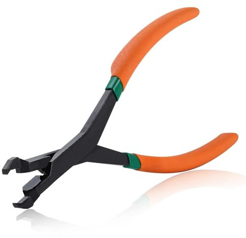 SPEEDWOX Hochleistungs-Sprengringzange mit abgewinkeltem U-Gelenk Druckknopfzange Trim Clip Zange U-Gelenk Zange Kfz-Zange Sprengring Entfernungswerkzeug Gerader Kopf Kunststoffhalter
