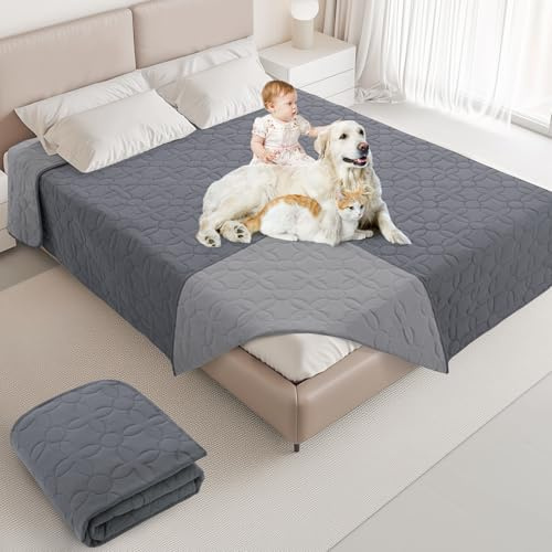 PICK FOR LIFE 208x259cm wasserdichte Hundedecke, beidseitig verwendbare Haustierdecke als Schutz für Sofa, Bett und Auto – waschbare Hundematte für große und kleine Hunde sowie Katzen