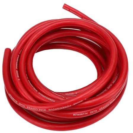 Fil Automobile de Calibre 1 AWG, Câble D'alimentation Flexible pour Amplificateurs de Voiture, Câble de Batterie de Terre de 25 Pieds, adapté au Fil de Voiture, Batterie de Terre