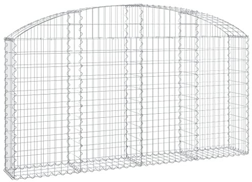SDWEHO7 Gabione Hochbogen Gabionenwand Steinzaun Steinkorb Drahtkorb Gabionenkörb Gabionen Zaun Säulengabione Steingabionen Gabionensteine, 200x30x100/120 cm Verzinktes Eisen