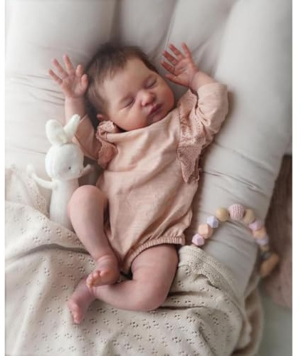 Lonian Reborn Baby Puppen Mädchen 48CM Schlafen Neugeborenes Baby Puppe, die echte lebensechte Babys realistische Baby-Puppe Leben Größe Puppen für Kinder Aussehen (Laura)