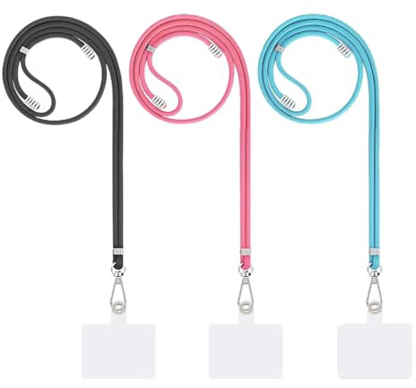 ZEPIQOR 3 PCS Acolladores, Cordón para el Cuello Llaves Cordón de Muñeca, Cordón con Cierre de Langosta Giratorio, Llavero y Cierre de Seguridad