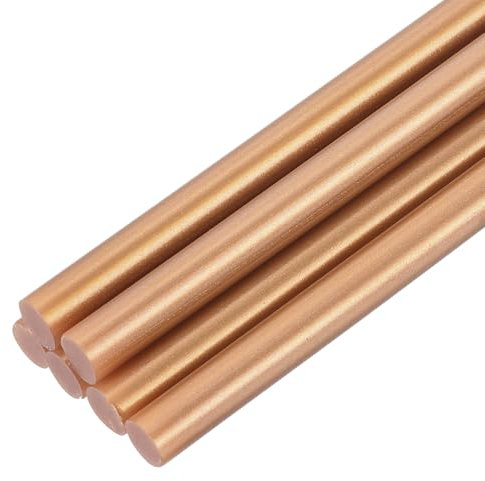 sourcing map 6pcs Mini Hot Glue Sticks for Glue Gun 7mm x 100mm Small Glue Sticks, Metallic Gold