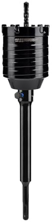 Mollom Sierra copa para hormigón 55mm (2-5/32) SDS Plus vástago 220mm | Cortador de orificios resistente,broca piloto 110 mm,tornillo antideslizante para piedra,ladrillo,pared,albañilería