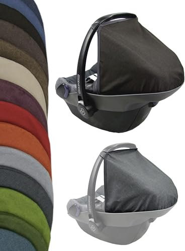 Sonnenverdeck Sonnendach [Sonnenschutz für Babyschale] kompatibel mit Maxi Cosi Pebble Gruppe 0+ (meliert dunkelbraun) + KP