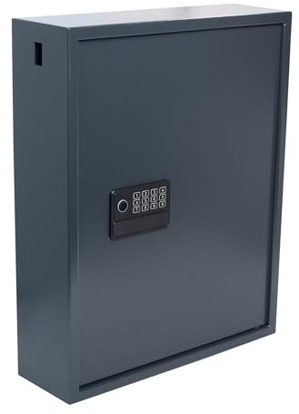 Pavo - Schlüsseltresor/Hochsicherheits-Schlüsselschrank für 100 Schlüssel/Schlüsselsafe/Abmessungen: 600 x 410 x 120 mm/Fingerabdruckleser/Typ-C-Anschlüsse / 100 Schlüsselanhänger - Incl