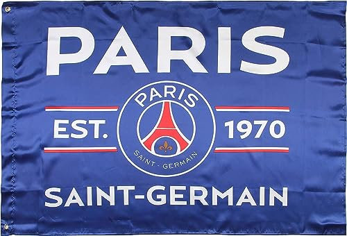 Drapeau PSG Paris Saintain 0,9 x 1,5 m Football Intérieur ou Extérieur 2 œillets