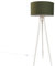 Qazqa - Tripod Floor Lamp White with Fabric Shade Dark Green 50cm - Tripod Classic- - Country - Suitable for LED E27 | 1 Light - Wood Floor lamp - Suitable for Living Room I Bedroom I