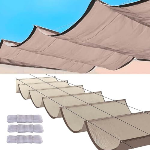YSZBD Vele Parasole Ondulate retrattili Teli ombreggianti da Esterno Impermeabile Telo ombreggiante occhiellato Telo Copertura pergolato a Onda(#6,2x3M)