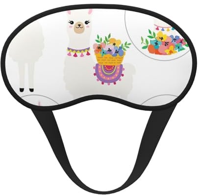 Schlafmaske mit Lama-Druck, Unisex, verdunkelnd, bequeme Augenmaske für Reisen, Meditation, Schlaf, Reisen