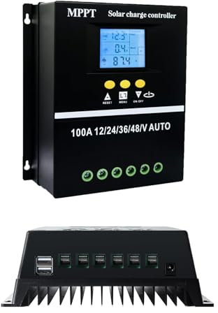 MPPT Régulateur de charge solaire 100 A 12 V 24 V 36 V 48 V USB MPPT Écran LCD avec double USB pour panneau solaire 12 V 24 V Batterie plomb-acide et lithium