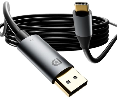 BERLAT USB-C to DisplayPort 1.4 Cable 6ft - 4K@60Hz HDR | Thunderbolt 5/4/3 Compatible | Gold-Plated for MacBook Pro/Air, iPhone 16, iPad, Galaxy S/Note, Windows