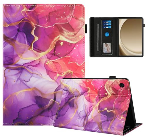 Rostsant Case for Samsung Galaxy Tab A11+ 11 Inch 2025 SM-X310/SM-X315 LTE/SM-X236 PU Leather Sleeve Magnetic Stand Cover Wallet Tablet Protective Case for Galaxy A11 Plus Pink gold marble