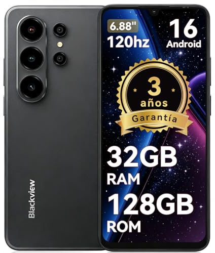 Blackview WAVE 10 Telefono Movil Baratos Buenos Android 16,6.88 120Hz,32+13MP 32+128GB/2TB TF Celulares,Smartphone Libres Oferta 5000mAh/3.5mm/WiFi 5G/Face ID/Bloqueo Huella Dactilare,3 Años Garantía
