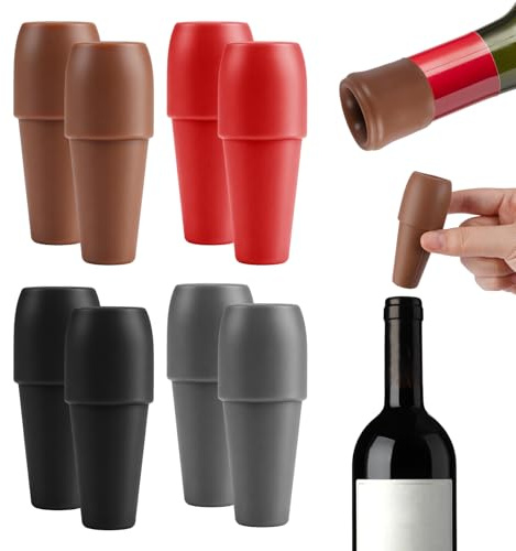 8 Piezas Tapones para Botellas de Vino para Cerveza, Champán y Bebidas