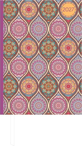 Buchkalender Style Oriental 2027: Taschenkalender A5 (14,5x21 cm) - Tagesplaner mit Zeiteinteilung, Leseband, Notizbereich & Monatsübersicht, für Beruf, Schule & Alltag