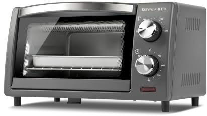 G3 Ferrari G10169 Forno Elettrico, 10 Litri, Silver | Timer 60 Min, resistenze al quarzo e doppio vetro, con accessori inclusi e fondo apribile
