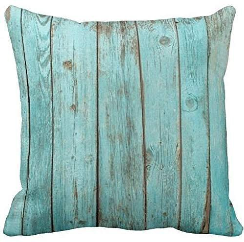 Violetpos Kissenhülle Deko Türkis Holz Teal Scheunen-Holz Sofa Zierkissenbezug Auto Zierkissenbezüge Kissenbezüge Bettwaren & Bettwäsche Kopfkissen Kissen 60 x 60 cm