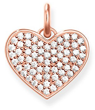 Thomas Sabo Damen Anhänger Herz Pava 925er Sterlingsilber; 750er Rosagold Vergoldung Zirkonia Pava Weiß LBPE0022-416-14
