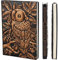 XUAN Vintage Notizbuch A5 liniert, Hardcover Leder 200 Seiten Tagebuch journal Reisetagebuch zum selberschreiben Notizheft Geschenkset für Mädchen Männer Kinder Jungen erwachsene old style 3D eule