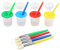 Farbbecher mit Verschüttschutz, BELLESTYLE 4 Farben Kein Spill Malbecher mit Deckel & 4 Stück Assorted Colored Children's Painting Pinsel