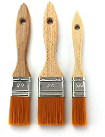 MKK® Lot de 1 pinceaux plats pour peinture et gel 20, 30, 40 mm