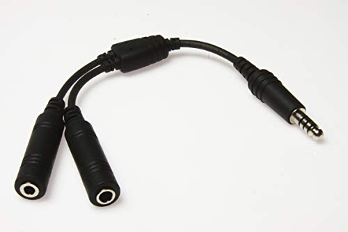 Wirenest FLYEER GA-Headset-auf-Hubschrauber-Adapter, Langlebige geformte Anschlüsse, 0,5 cm und 0,25 Zoll Stecker auf U-174-Stecker