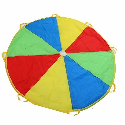 VGEBY Spielen Parachute, 1.8M Regenbogen Spiel Parachute Outdoor Umbrella Toy für Kinder