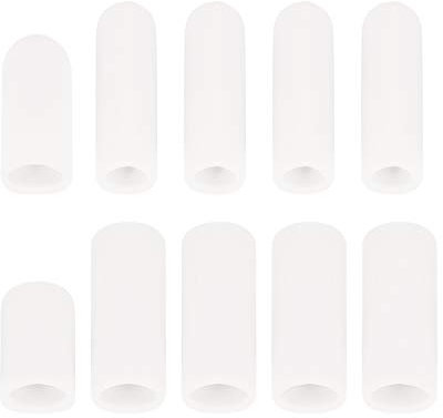 10pcs Gel Finger Protector Support Sleeve Finger Protectors Cots/Gloves Thicken Silicone Finger Covers for Blisters Thumb, Hand Eczema, Finger Cracking, Finger Arthritis, Finger Pain Relief